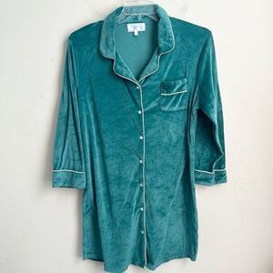 Body Touch Green Velour Sleep Shirt L
